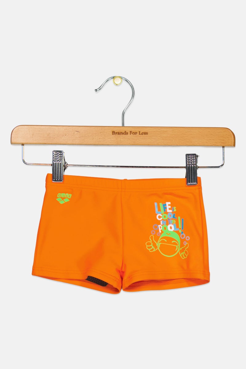 arena Kids Boy Brand Logo Swimwear Brief, Orange - Image 2